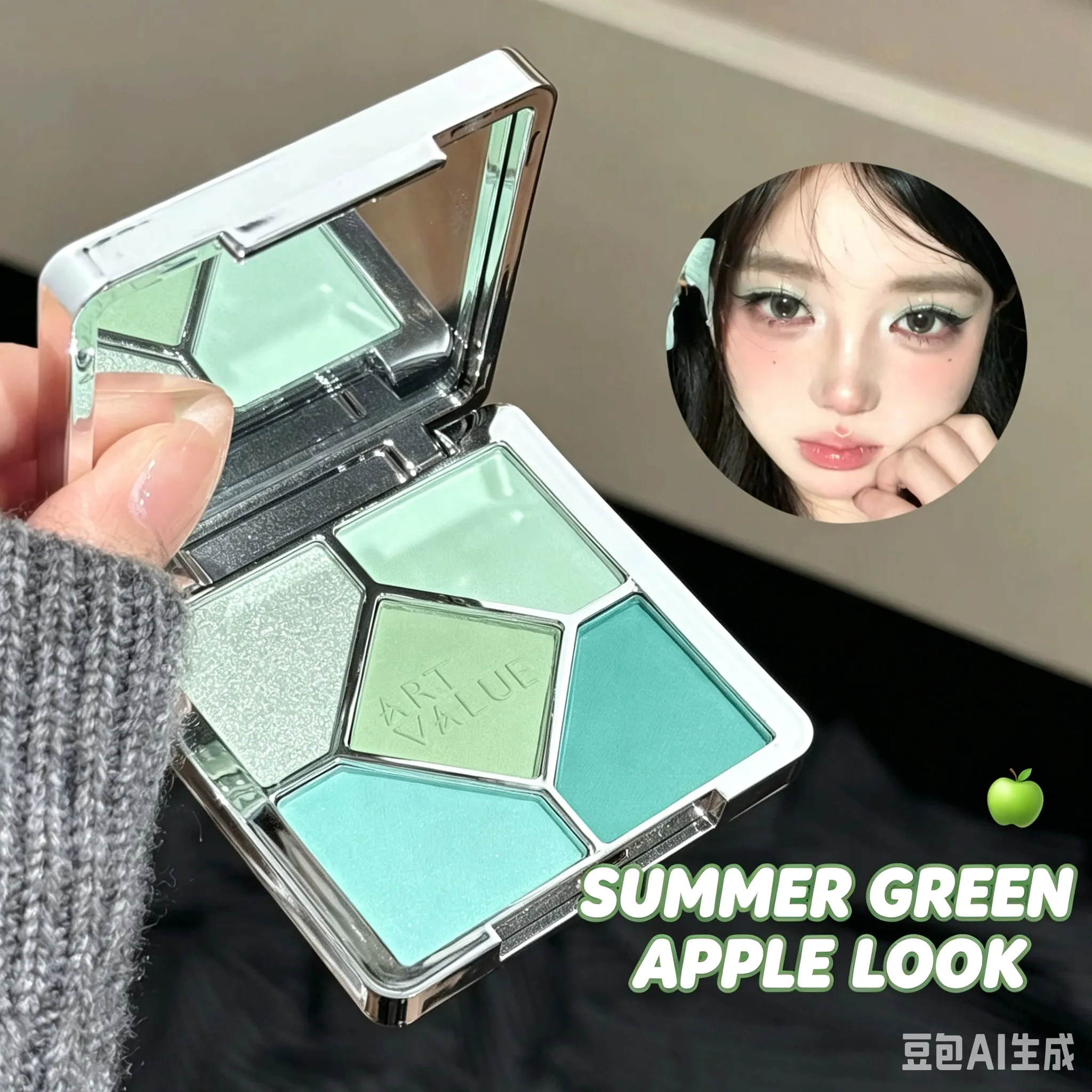 Ögonskuggspalett Blush Highlight Makeup Pearly Highgloss Shimmer Rosa Brun Jordfärg Fina paljetter Ögonskugga — image 2