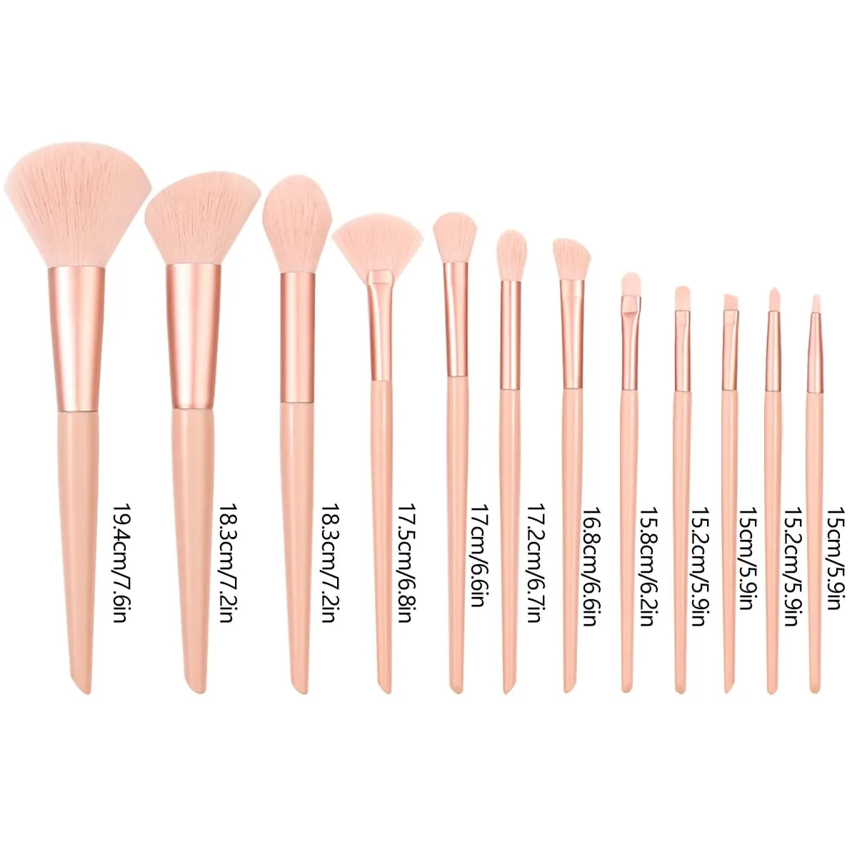Set di pennelli per trucco rosa da 12 pezzi Pennelli per correttore, fard, cipria, ombretto, evidenziatore, fondotinta, strumenti di bellezza cosmetica — image 6