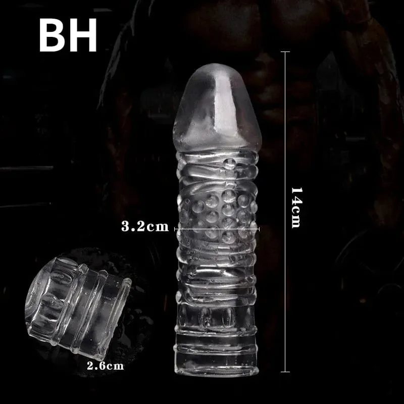 4 Arten Kristall Penishülle 14 cm Peinis Extender Erweiterung Kondome Verzögerung Ejakulation Sexspielzeug für Männer Sex Shop — image 3