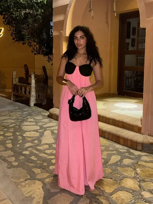 Women Sexy Color Blocking Halter Maxi Dresses Elegant Backless Off shoulder Sleeveless Slim Gowns 2026 New Lady Party Vestidos — image 10