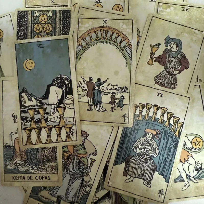 78ks Vintage tarotové karty Španělská edice Desková hra Věštění balíček pro začátečníky Oracle balíček — image 5