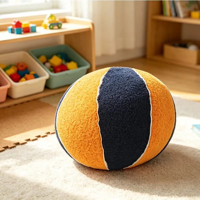 Soft Basketball Shaped Plush Throw Pillow - Fluffy Sport Stuffed Ball for Decor Gift Sports Fans Kids & Adults — image 7