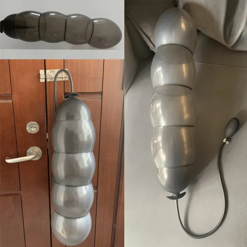 Expansion Diameter 14cm Inflatable Dildo Anal Plug with 5 Beads Built-in Silicone Column Huge Butt Plug Ass Dilator Anal Sex Toy — image 3