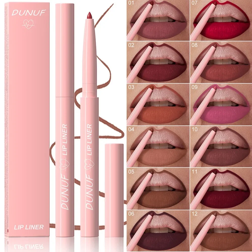 1Pc Tapered Nib Lip Liner Pencil Matte Plumping Lip Stain Lasting Waterproof Fine Lipstick Slim Lip Outline Contour Make Up Pink — image 3