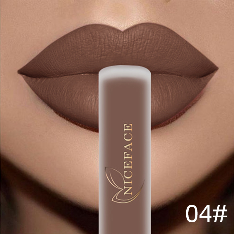 Nude Liquid ลิปสติก Waterproof Velvet Matte Lip Gloss Long Lasting Non-stick Cup Lip Tint แต่งหน้า Pigment เครื่องสำอาง — image 3