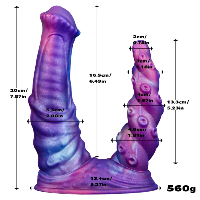 Ny dobbelt-ended realistisk anal butt plug monster dildo stærk sugekop penis pik massager G-punkt stimulering sexlegetøj til voksne