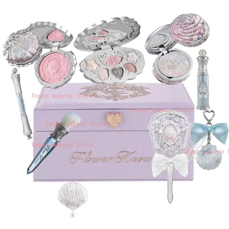 Flower Know Shell Jewelry Coffret cadeau tout-en-un ensemble de maquillage complet professionnel fard à paupières Blush poudre cuite 10 pièces Kits Flowerknows — image 1