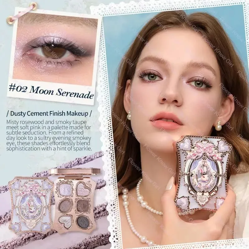 Flower Knows Full Makeup Kit Luxusní dárková krabička Paletka očních stínů Blush Krém na rty Krém na ruce Zrcátko do vlasů Přívěsek taštička s klipem Cute Beauty Cos — image 2