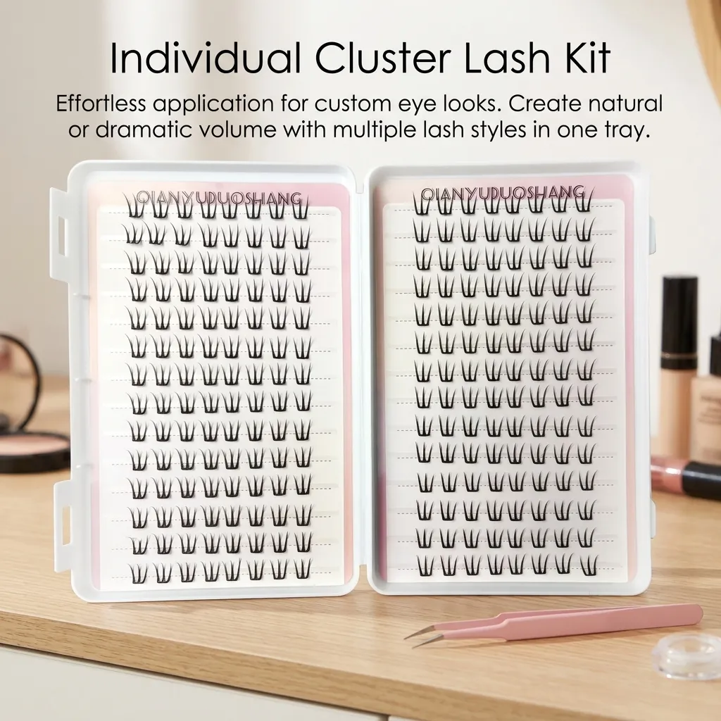 Faux cils Idols pour femmes, 30 rangées, Volume naturel, maquillage quotidien des yeux, pour femmes débutantes, grande capacité, boucles C, en Fiber synthétique — image 4