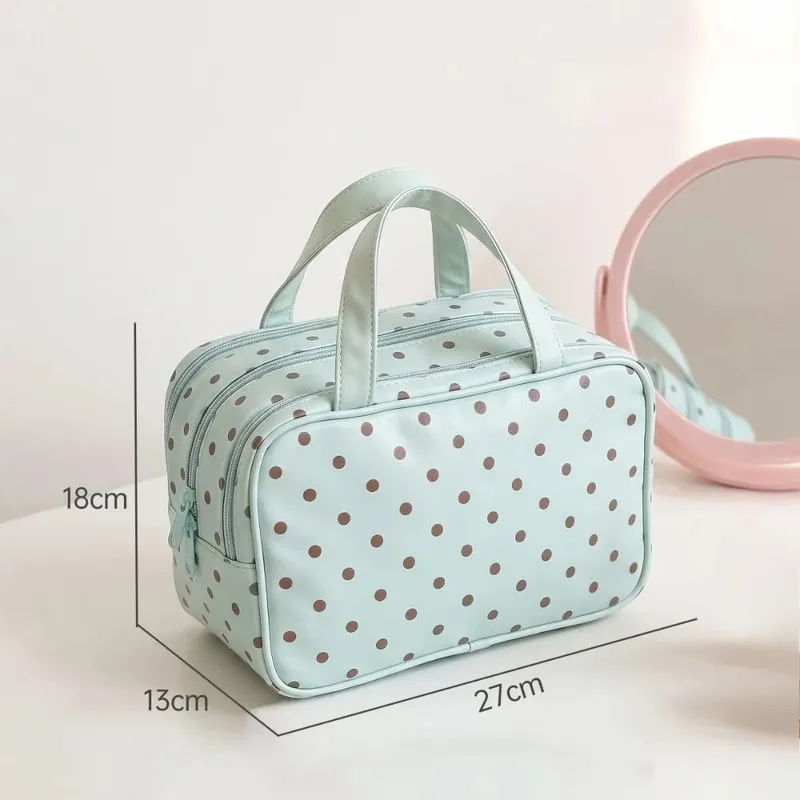 Borsa per organizer per pennelli per trucco impermeabile Borsa per cosmetici da viaggio in PU portatile multistrato Custodia per pennelli per trucco Borsa per articoli da toeletta