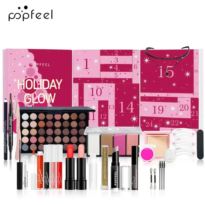 Christmas Countdown Makeup Set Lipstick Eye Shadow Cosmetics 24-Piece Holiday Beauty Advent Calendar Gift Box for Women Girls — image 2