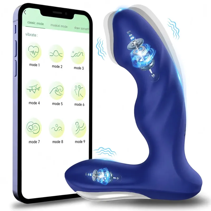 Prostata-Massagegerät, Analvibrator, Analspielzeug, Buttplug, 10 vibrierender, stoßender Analplug, männliches Sexspielzeug, Analplug, Paar, Erwachsenes Spielzeug