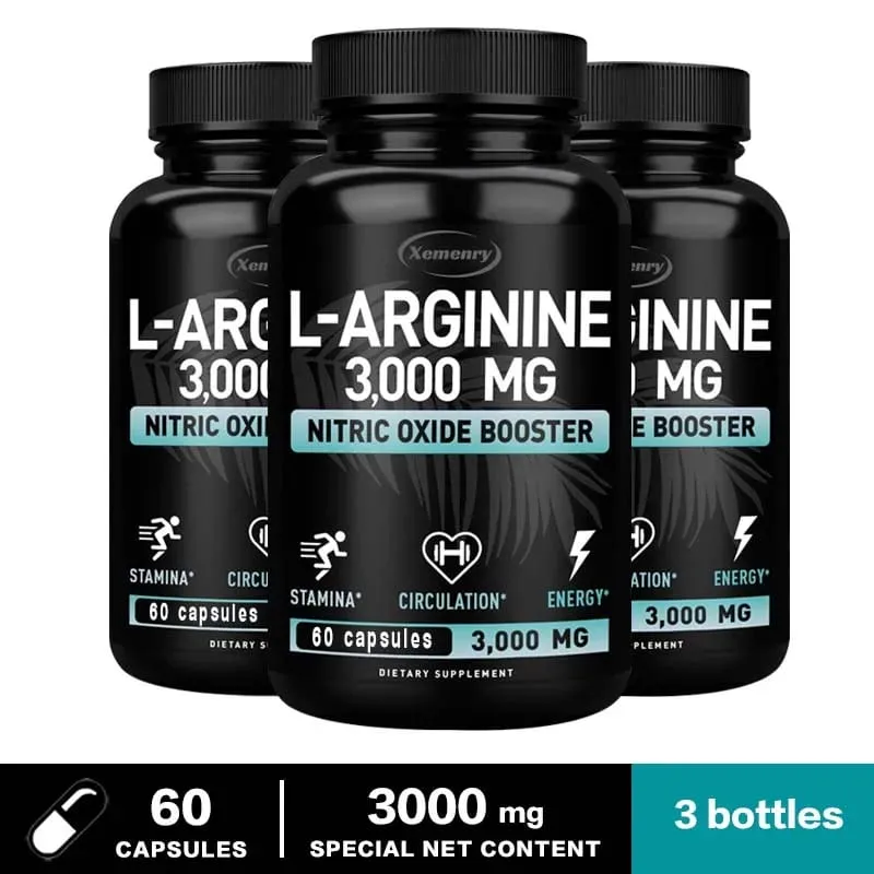 L-Arginin-Kapseln 3000 mg – Stickoxid-Booster – Verbessern Sie die Energieausdauerleistung und bauen Sie Muskelmasse auf — image 10