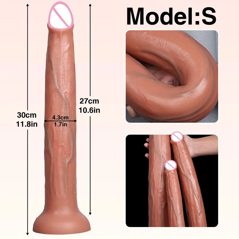 Realistico lungo dildo pene anale stimolatore vaginale silicone liquido giocattoli del sesso per donne coppie lesbiche uomini gay adulti anale — image 11