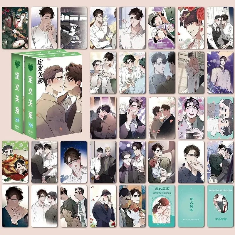55 Pz/set Definisci La Relazione Manhwa Carte Fotografiche Personaggio Maschile Laser Lomo BL Manga per Ventole Regalo da Collezione — image 4