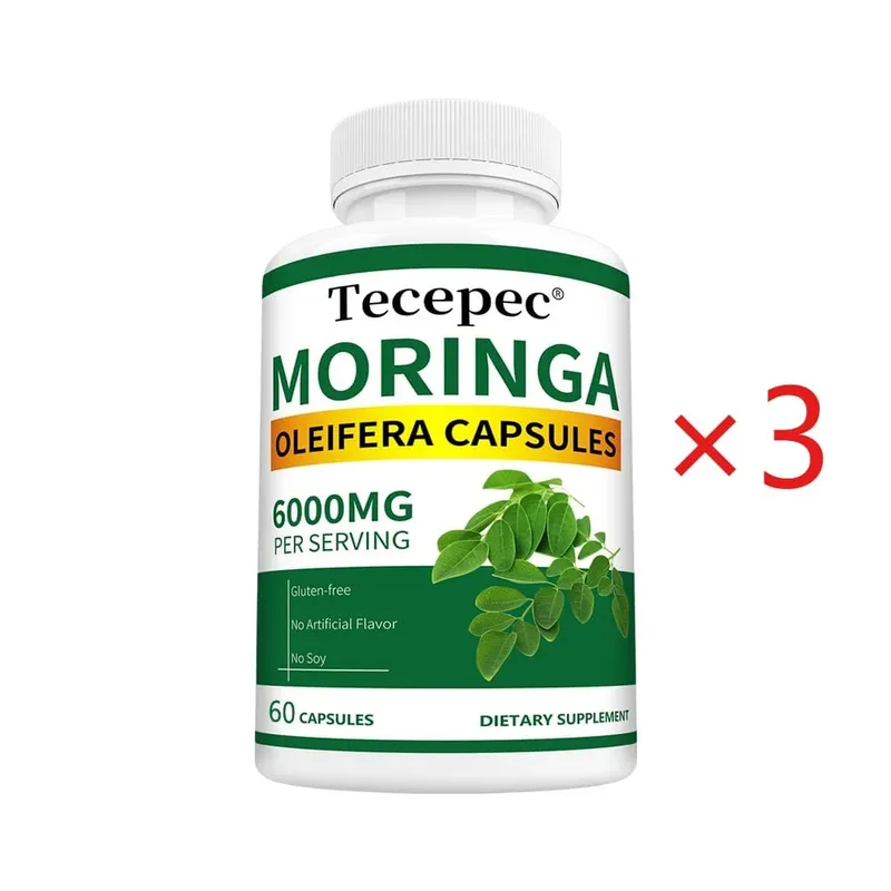 มะรุมอินทรีย์แคปซูล 6000 มก. สารต้านอนุมูลอิสระ Boost Energy & Metabolism สนับสนุนภูมิคุ้มกันย่อยอาหารสมองและสุขภาพหัวใจ — image 10