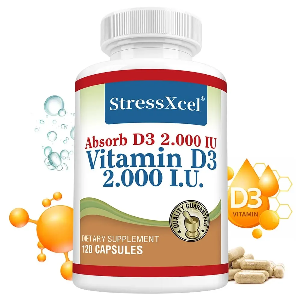 Yüksek Potansiyel D3 Vitamini 2000IU Kapsüller Bağışıklık Desteği Kemik Sağlığı Kas Fonksiyonu Tüm Vücut Sağlığı GDO'suz Glutensiz — image 2
