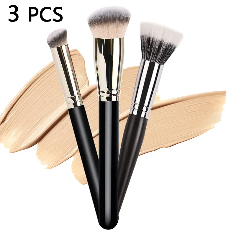 3 PCS Makeup Brushes Set Includes Foundation Brush Flawless Concealer Brush Powder Brush
