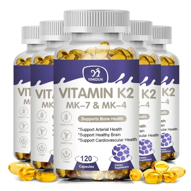 Vitamina K2 (MK7 e MK4) con supplemento D3: supporta ossa forti e cervello sano e salute cardiovascolare