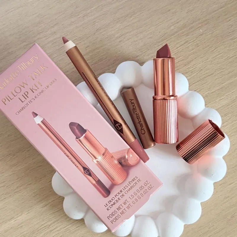Make-up-Sets CT Lippenstift Light Pink Medium Pink Plumps Gloss Lip Tint Herzförmige zweifarbige Blush Lip Liner Lidschatten-Palette — image 30