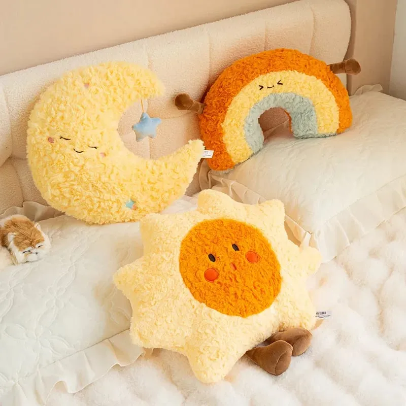 Coussin en peluche arc-en-ciel, mignon, nuage, soleil, lune, étoile, jouet en peluche, décoration de chambre à coucher, poupée, coussin de canapé, 45cm — image 6