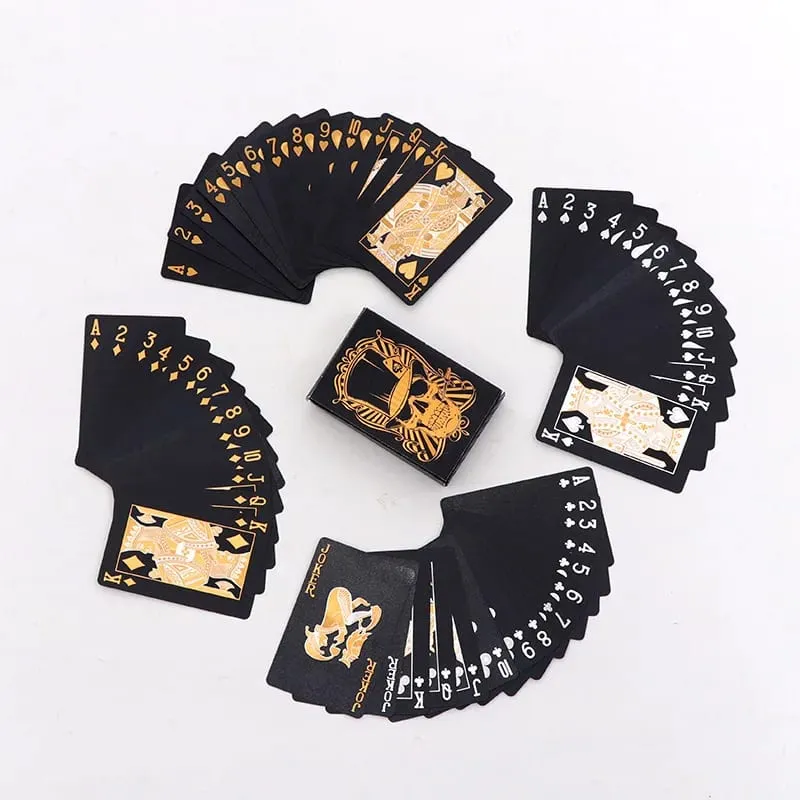 Set Kad Poker Ajaib Kalis Air Emas Hitam Dek Permainan Kad Poker Ajaib Set Set Hadiah Permainan Papan — image 7