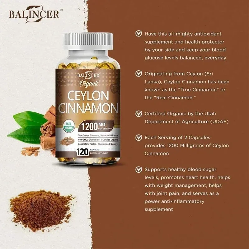 Organic Ceylon Cinnamon Supplement - Antioxidant Immune System Cardiovascular and Gastrointestinal Health Non-GMO Gluten-Free — image 5