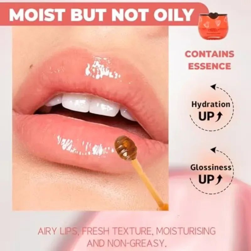 5.5g Maschera per dormire sulle labbra Notte Mantenimento del sonno Idratante Lucidalabbra Crema candeggina Nutriente Cura delle labbra Miele alla fragola — image 6