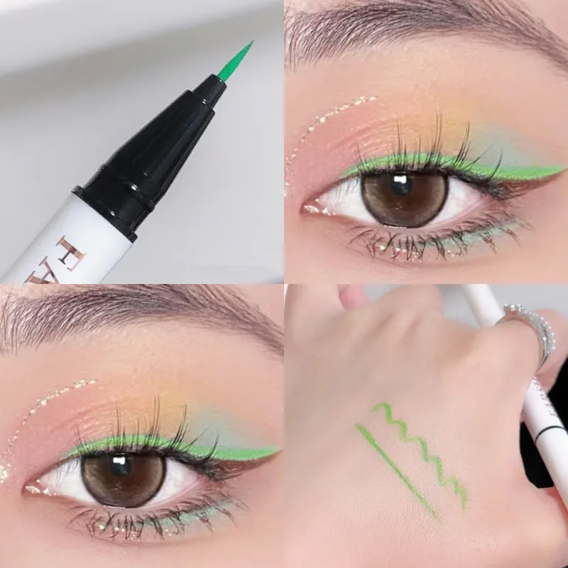 0.1 มม.สีสันปากกาอายไลเนอร์กันน้ำ Lasting Quick-Dry ง่ายสี Eye Liner เครื่องสำอางค์สีฟ้าสีชมพูสีขาวอายไลเนอร์ — image 5