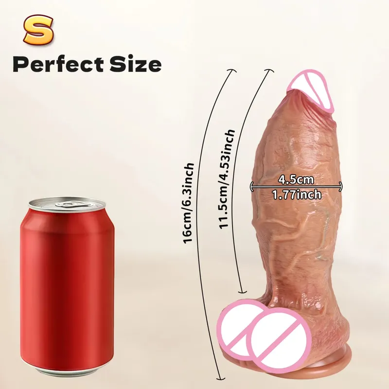 Ρεαλιστική μαλακή διπλή σιλικόνη Big Dildo Προσομοίωση δέρματος τεχνητό πέος Κολπικός αυνανισμός Βεντούζα Big Dick Γυναικείο Σεξ Παιχνίδι — image 9