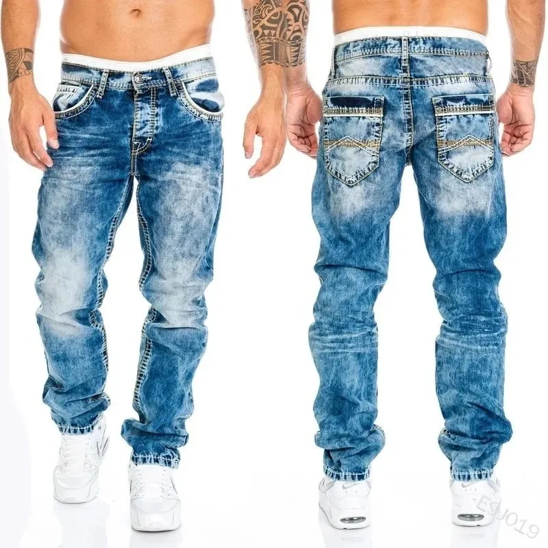 2024 Quần Jean Nam Chắc Chắn Túi Co Giãn Denim Thẳng Quần Xuân Hè Phong Cách Doanh Nhân Quần Hàng Ngày Dạo Phố Quần Áo Nam — image 4