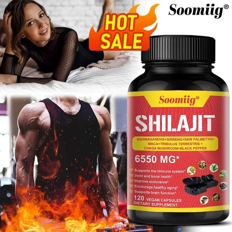 Kapsułki Pure Himalayan Shilajit - wspomagają zdrowe starzenie się kości i stawów, poprawiają wytrzymałość energetyczną i regenerację mięśni — image 1