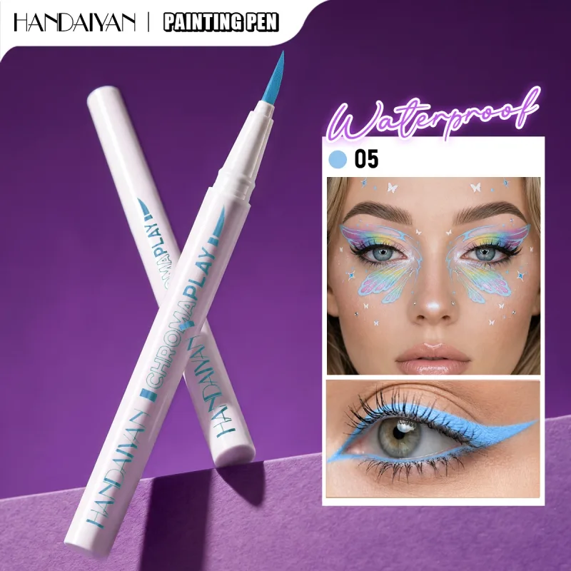Pensil Celak Cecair Kalis Air Pengeringan Pantas Lukisan Pen Tahan Lama Berwarna-warni Matte Eye Liner Pen Solek Kosmetik Halloween — image 11