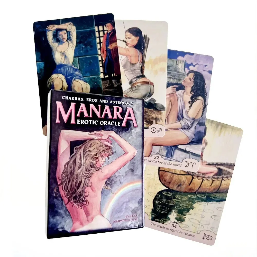 Chakras Eros And Astrology Manara Erotic Oracle Cards A 35 Tarot English Divination Tarot Cards Family Party Board Game — image 5
