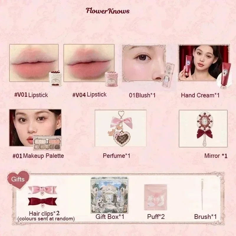 Flower Knows Shells Pearl Eyeshadow Essence Lip Honey Blush Cheek Makeup Front 11 pieces set — image 14