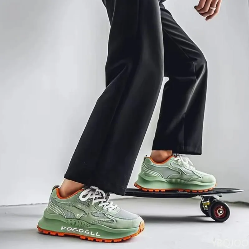 Nowe letnie modne, wszechstronne buty zwiększające wysokość siatkowe, oddychające buty z miękką podeszwą, codzienne wygodne męskie trampki — image 6