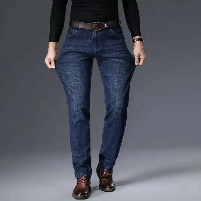 Jean extensible droit décontracté pour hommes, nouveau pantalon en Denim de travail classique bleu noir, à la mode, vêtements de marque masculine, printemps automne 2026 — image 5