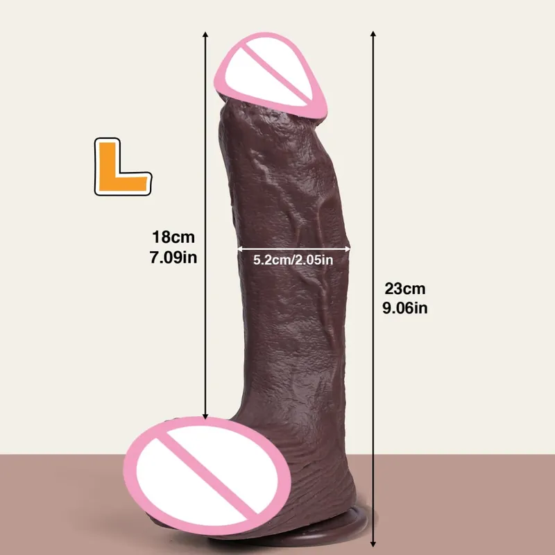 Kæmpe realistisk dildo dobbeltlags silikone penis blød stor pik 2 farver 4 størrelser til kvinder Onani sexlegetøj Voksen forsyninger — image 9