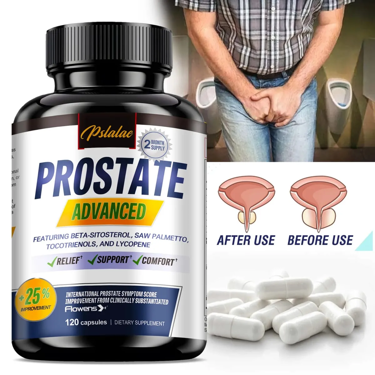 Artikel melden Prostata – Premium-Formel mit Sägepalme, Lycopin, Brennnessel, Cranberry – 30/60/120 Kapseln — image 1