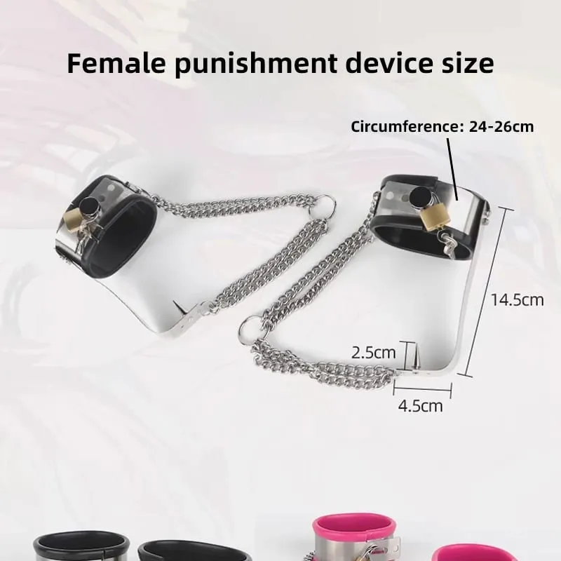 YoKoNex BDSM Fetish Stainless Steel Shackles Punishment Master Slave Task Punishment Props Male and Female Training Sex Supplies — image 5