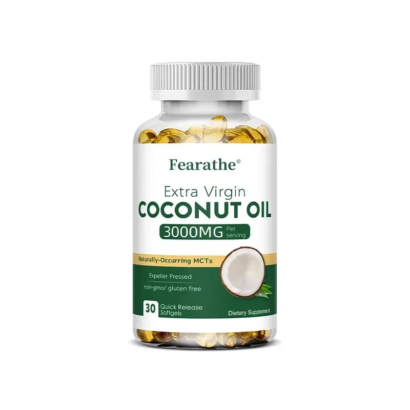 Extra Virgin Coconut Oil 3000mg 30/60/120 Softgels Expeller Pressed Supplement Support for Hair Nails & Skin Health Non-GMO — image 8