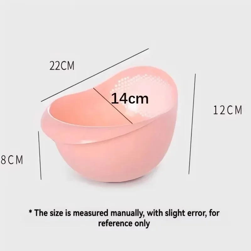 1pc - Plastic Drain Basket Filter Rice Bowl Drain Basket Fruit Bowl Laundry Basket Handle Home Kitchen Organizer