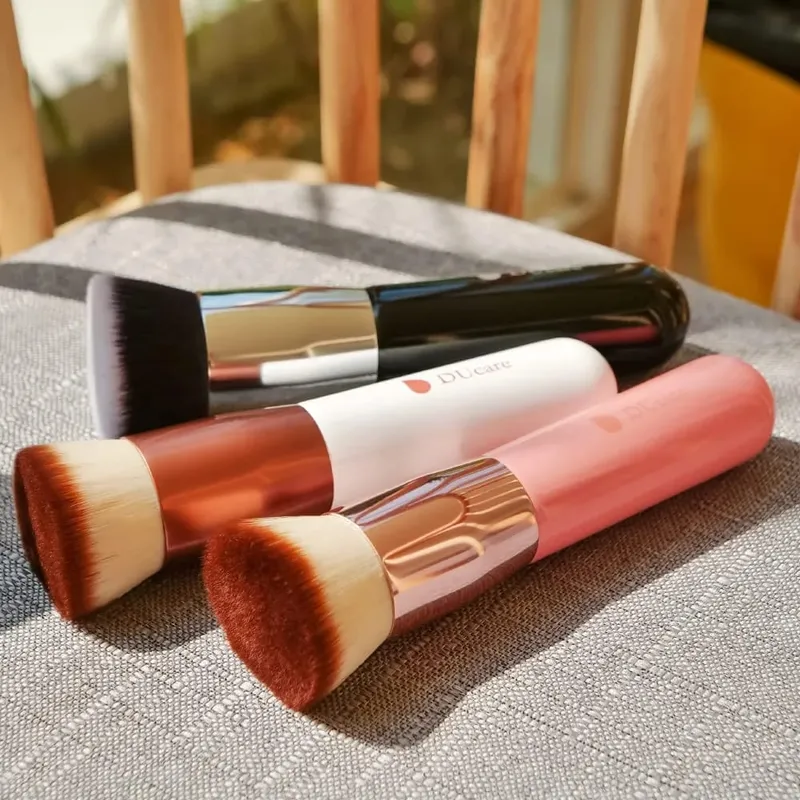DUcare Foundation Brush Flat Top Kabuki Makeup Børster Syntetisk hår Væskeblanding Mineral Powder Buffing Stippling Cosmetics — image 5