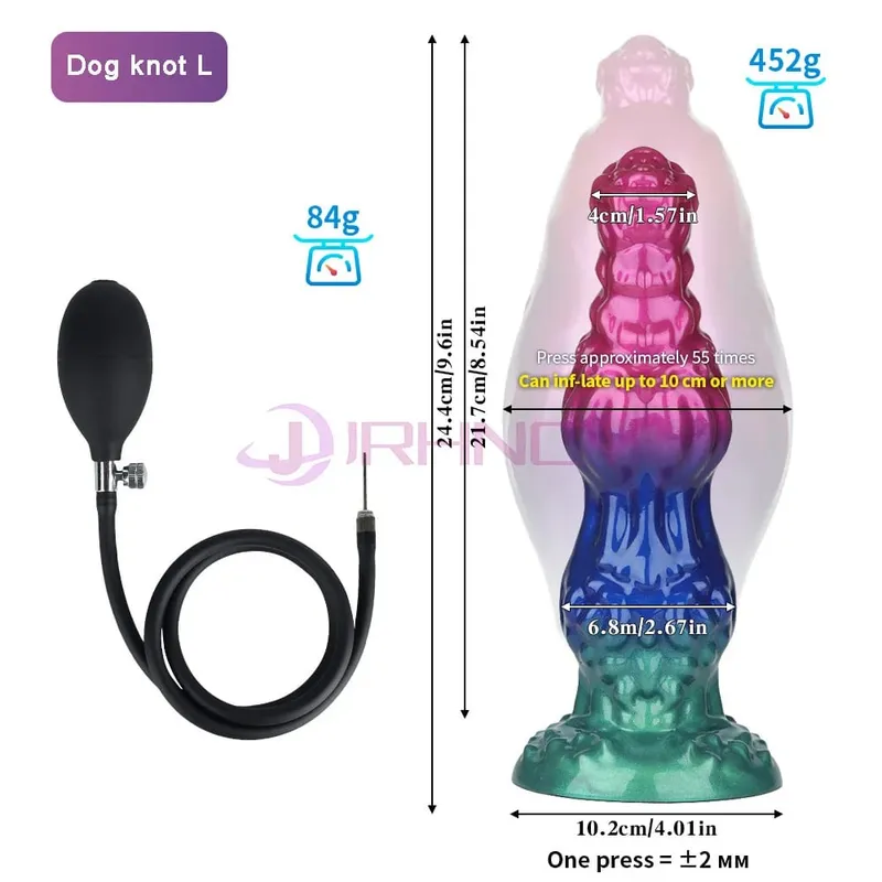 Dog Knot anální dilda nafukovací Buttplug max 11cm obrovský anální dilatační kolík sexuální hračky pro ženy muži BDSM G-Spot masáž prostaty — image 8