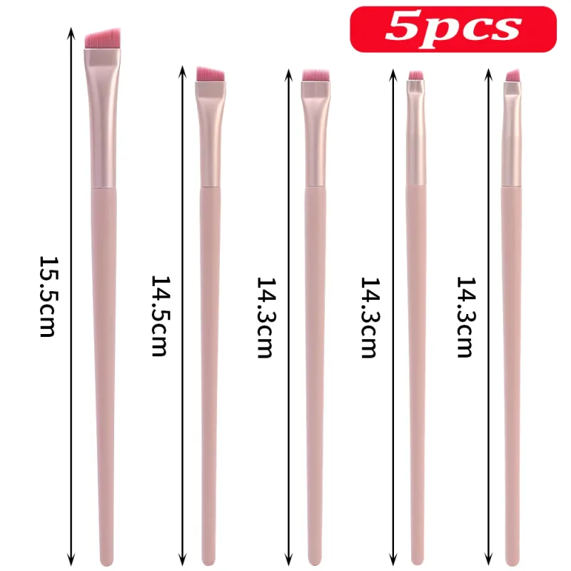 5pcs 각진 플랫 아이 라이너 브러시 부드러운 강모 눈 아래 눈썹 브러쉬 업그레이드 초박형 메이크업 브러쉬 정확한 세부 도구 — image 8