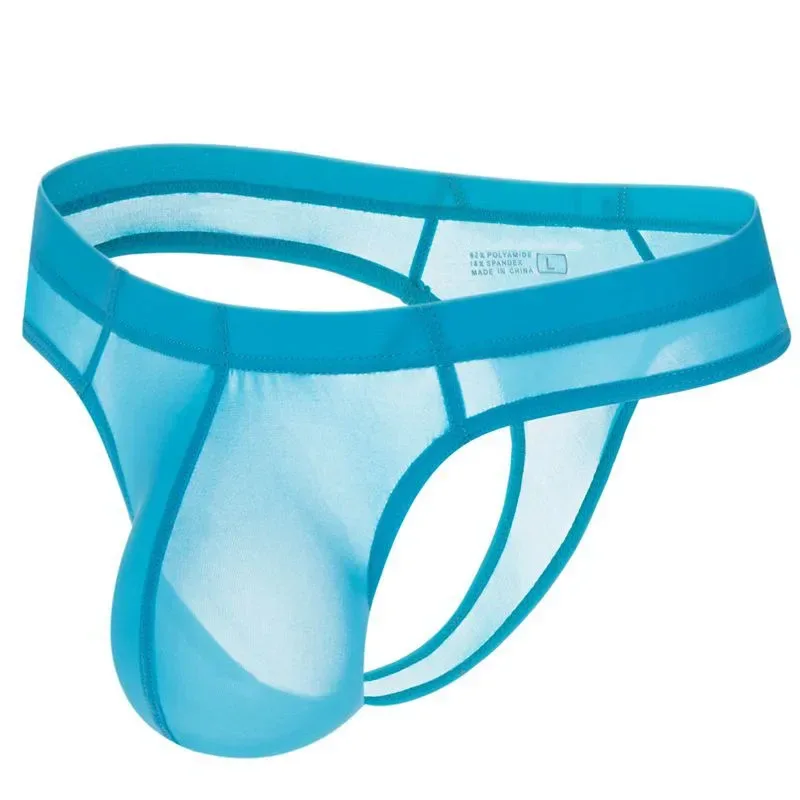 Sexy Men's Thongs Underwears Ultra-thin Thong G Strings Pouch Ice Silk Tanga Hombre Sexy Gay Underpants Breathable Briefs Men — image 5