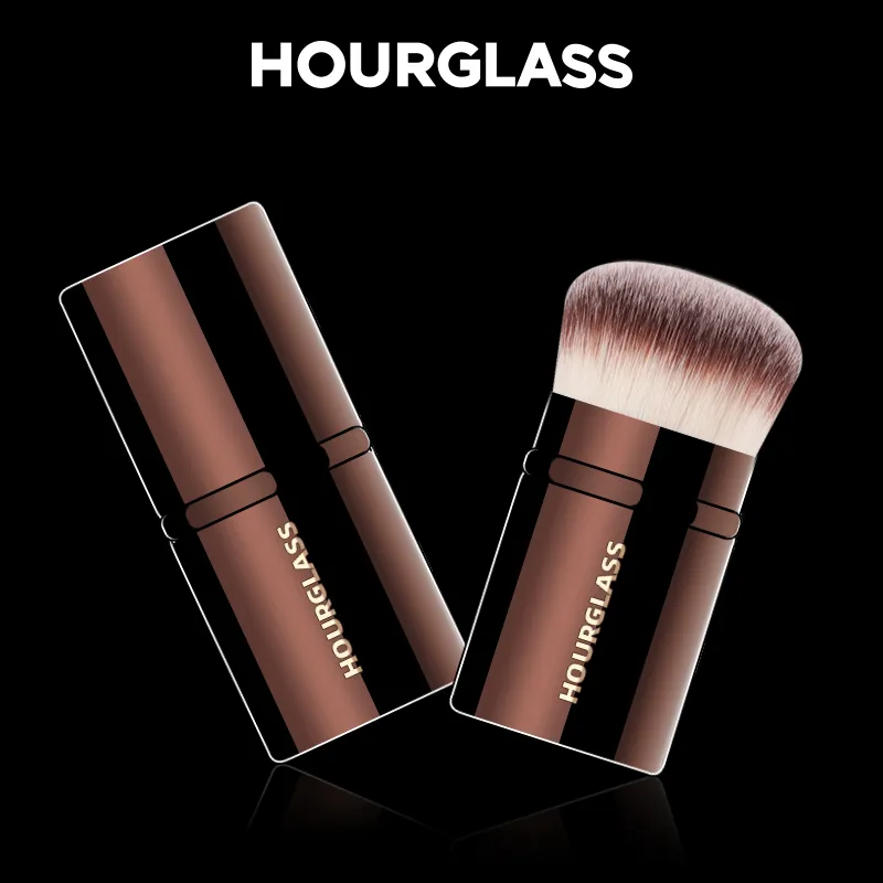 Infällbar professionell makeupborste 3-i-1 multifunktions Foundation Powder Blush Brush Reseportabelt kosmetiskt verktyg med mjuk — image 4