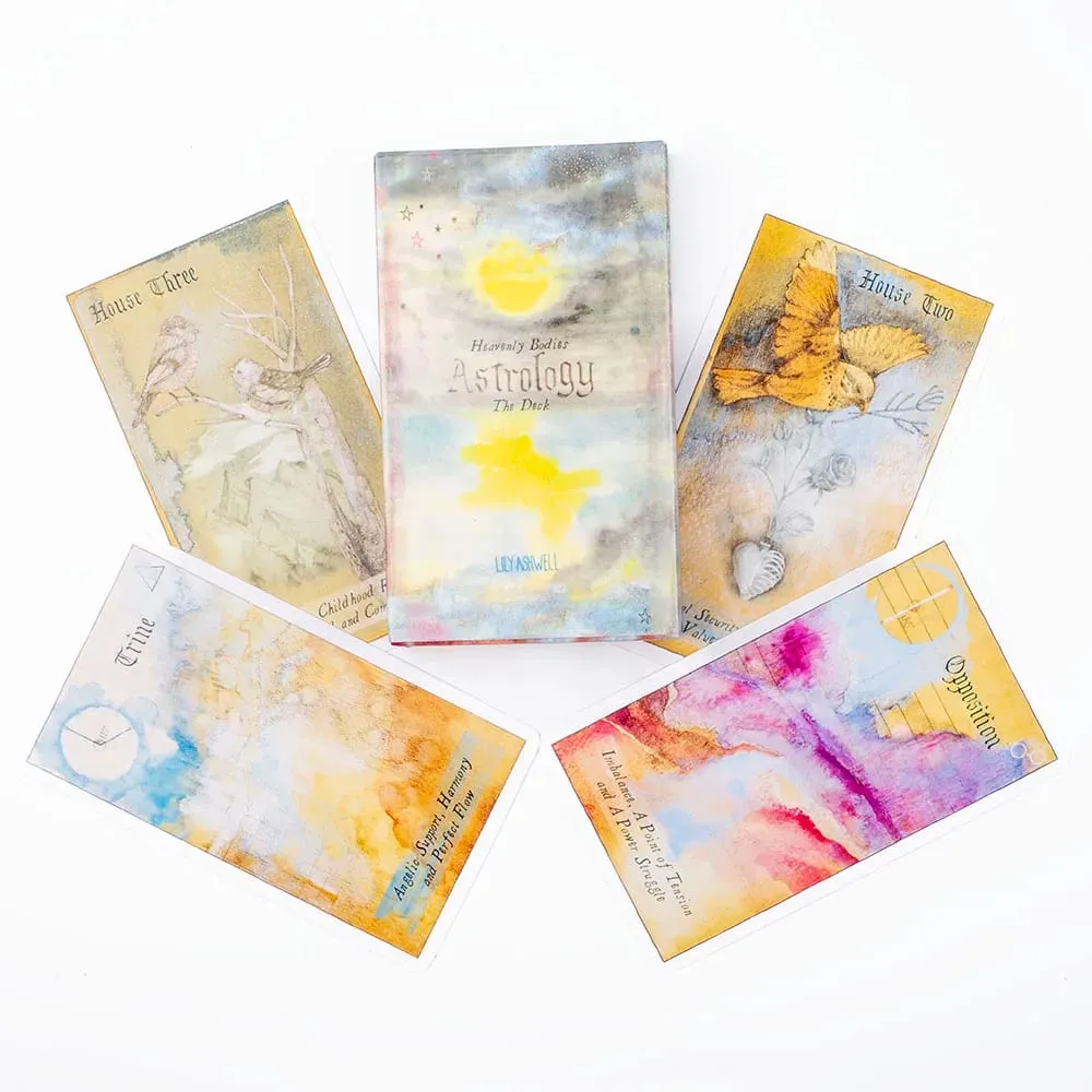 Heavenly Bodies โหราศาสตร์ 51-ดาดฟ้า Fate Divination ไพ่ทาโรต์ FortuneTelling เกมกระดานปาร์ตี้ Oracle ชุด 10.4x6.1 ซม. — image 4
