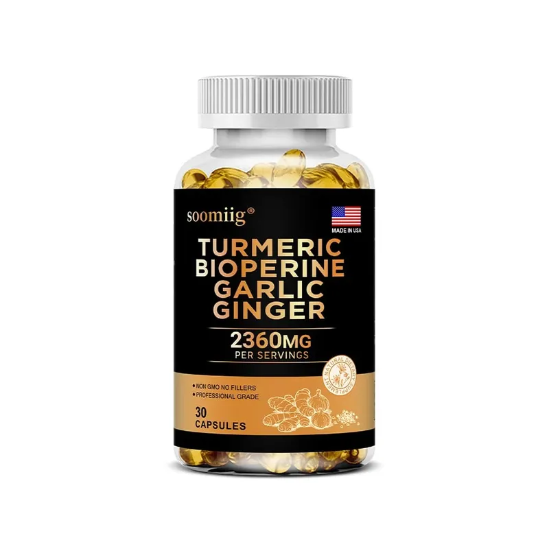 4-in-1 Turmeric and Garlic Supplements with Bioperine 2360 mg Ginger Root Capsules for Joint Digestion & Immune Health Support — image 8