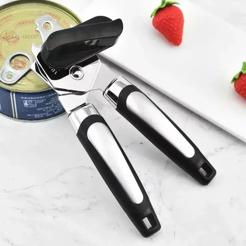 Apribottiglie multiutensile professionale in acciaio inossidabile di alta qualità con taglierino per lattine e gadget da cucina con impugnatura ergonomica — image 1